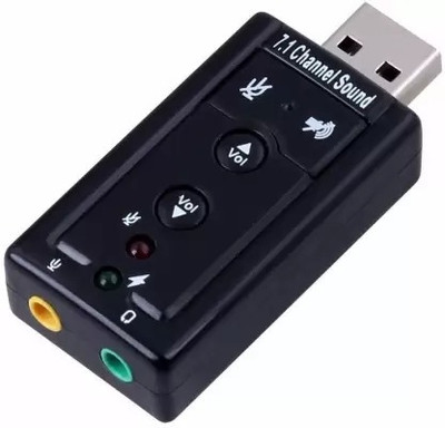TECHGEAR USB 7.1 Channel Stereo Audio External Sound Card USB Adapter (Black) USB Adapter(Black)