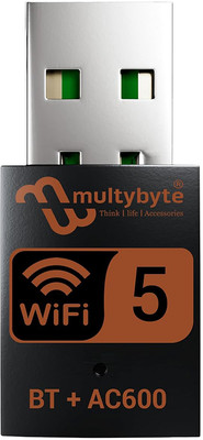 Multybyte Usb Wifi+Bluetooth Dongle (AC-600 2.4/5G+BT4.2) USB Adapter(Black)