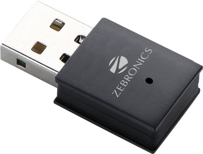 ZEBRONICS USB300WF1 Mini adapter Supports 300Mbps Wireless data transmission rate USB Adapter(Black)