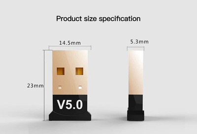 Bkc USB Bluetooth 5.0 Dongle Mini Wireless Receiver USB Adapter(Black)