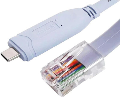 RyzCare USB Type C to RJ45 Network Equipment Console Cable USB Adapter(RS232 RJ45 Router Console Cable.Blue)