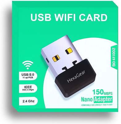 HexaGear Long Range USB WiFi Adapter for Laptop Computer and Gaming PC Signal Booster USB Adapter(Black)