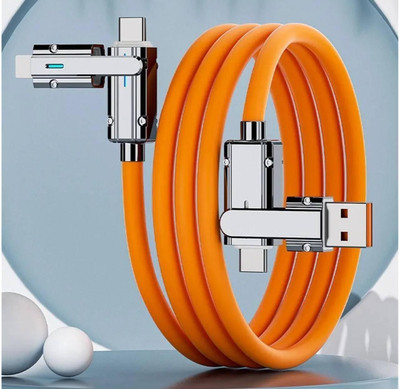 JNSM 4 In 1 Data Cable Fast Charging Portable Cord For Travel/Outdoor USB Adapter(Orange)