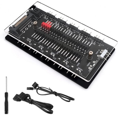Verilux 10 Ports ARGB PWM Fan Hub 1 to 6 Multi Way Splitter 5V 3PIN Case PWM Adapter RGB PWM Fan Hub Adapter 10 Port Case Cooling Splitter USB Hub(Black)