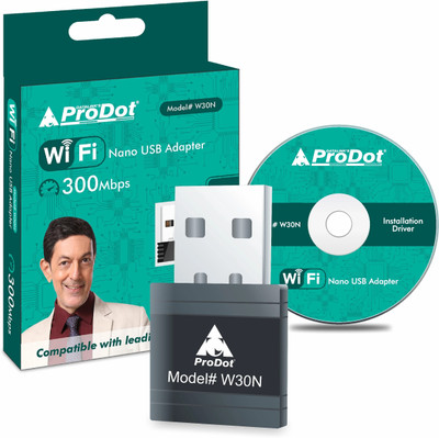 PRODOT 300Mbps 2.4GHz USB WiFi Adapter, Nano WiFi Dongle USB Adapter(Black)