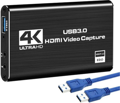 atdaraz 4K Audio Video Capture Card,for Game Recording, Live Streaming Broadcasting USB Adapter(Black)