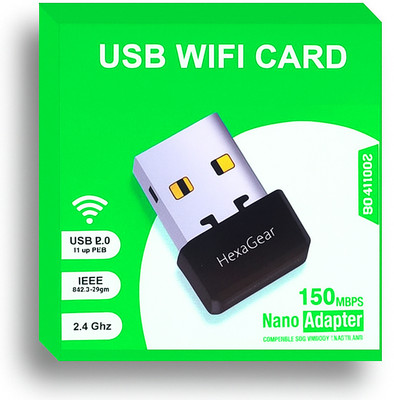 HexaGear 433Mbps WiFi Adapter for Laptop PC and Computer with Low Latency Connection USB Adapter(Black)