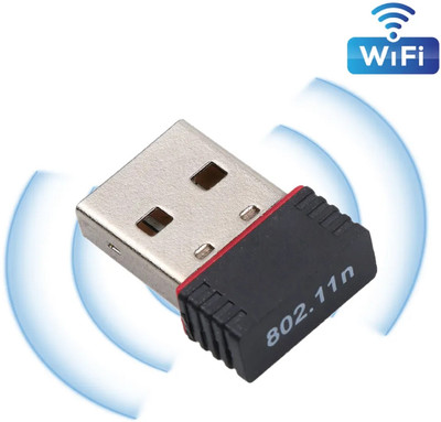 Mopslik Mini USB WiFi Adapter Dongle for PC/Laptop 150 Mbps Wireless Network Adapter USB Adapter(Black)