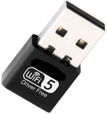 Quantron 5G Wifi + BT USB Dongle Driver Free Dual Band 2.4G/5G Wireless WiFi Receiver USB Adapter(Black)