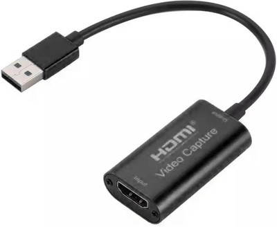 VOOCME Audio Video Capture Card HDMI to USB 2.0 4K 30fps Record Computer Live Streaming USB Adapter(Black)