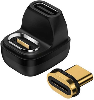 TECPHILE 100W Magnetic U-shaped USB C to Type C OTG Adapter USB Adapter(Black)