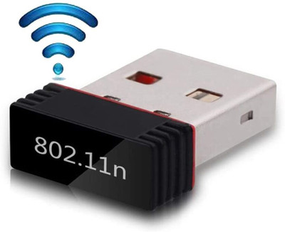 VOOCME High Speed Long Range Nano WiFi Dongle, Connector, Receiver 802.11B/G/N Wireless LAN Network Card External for PC Desktop Laptop USB Adapter... Laptop Accessory(Black)