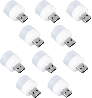 BZILO USB MINI BULB LIGHT WITH CONNECT ALL MOBILE WALL CHARGER(PACK OF 10) Led Light 10 Laptop Accessory(Multicolor)