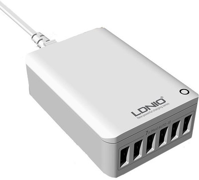 FKU Super Fast Charging | Multi Port Extension 6 USB Port Univeral USB Charger Adapter for Mobile Phone USB Hub(White)