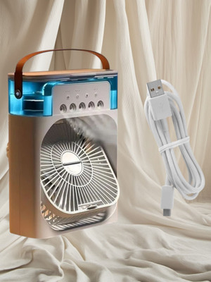 KRITAM Portable Air Conditioner Fan Personal Cooler Desk Fan for Shop, Office, Kitchen Air Conditioners Small AC Quiet Personal Air Cooler USB Powered Mini Desktop USB Air Cooler(White)