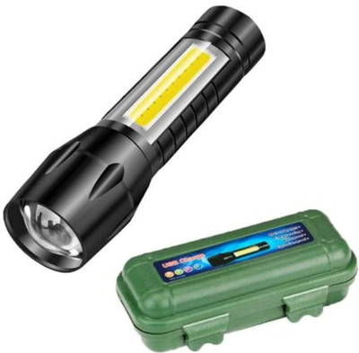 Zeorgia ZUSBT Rechargeable Light 2 In 1 Led FlashLight High Power with Side Light Torch Led Light(Black)