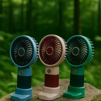TSBBROTHER Usb Mini Portable Fan Rechargeable USB Handheld Fan 3-Speed Adjustable Mini Portable Rechargeable Fan(Multicolor)