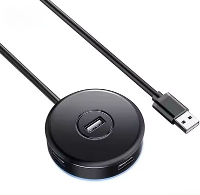 Aliens 4-Ports USB A to USB 3.0 HUB with High-Speed Data Transfer & Fast Charging for MacBook, Mac Mini, iMac Pro, Microsoft Surface, Laptops & Desktops USB Hub(Black)