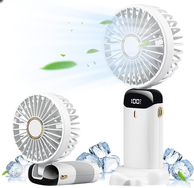 Sasimo White Mini Handheld Fan, Portable Fan USB Rechargeable, Small Pocket Fan Cooling Mini Portable Hand Fan 3 Speed mode Build-in Battery Rechargeable-Fan USB Fan(White,Black)