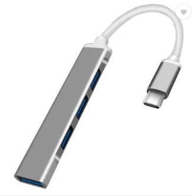 TECHGEAR Type C to USB HUB, 4 Port USB HUB for macbook or Phone 5Gbps Data Transfer, Type C to USB HUB, 4 Port USB HUB for macbook or Phone 5Gbps Data Transfer, USB Hub(Silver)