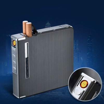 RSS ENTERPRISES Windproof Flameless 20 cigarette Case Aluminum Cigarette Box USB Rechargeable Windproof Flameless 20 cigarette Case Aluminum Cigarette Box USB Rechargeable Cigarette Lighter(Grey) RSS ENTERPRISES Windproof Flameless 20 cigarette Case Aluminum Cigarette Box USB Rechargeable Windproof Flameless 20 cigarette Case Aluminum Cigarette Box USB Rechargeable Cigarette Lighter(Grey)