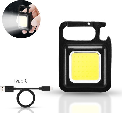 ZOKMOB Multifunctional Key Chain Rechargeable Light with Bottle Opener, Magnetic Base 2 hrs Torch Emergency Light(Black)