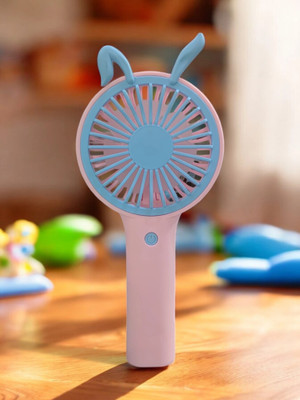 WTG S176C Mini Portable Hand Fan USB Rechargeable - Powerful with Mobile Stand Hand-Held Fan USB Fan(pink,blue)