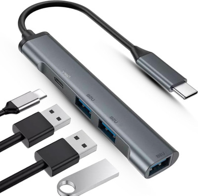 WEROX G-LITE 4 in 1 USB C Hub Adapter, USB Type C to 4K 60Hz Compatible G-LITE 4 in 1 USB C Hub Adapter, USB Type C to 4K 60Hz Compatible USB Hub(Grey)