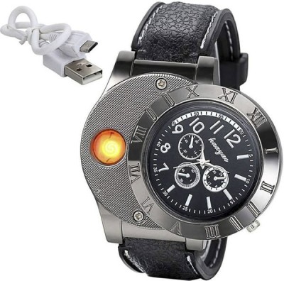 ASTOUND Watch With Lighter Built In For Men Rechargeable-j WWL-39 Cigarette Lighter(Black)