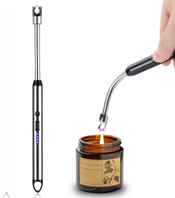 Seashot with LED Display&Safety Switch,Rechargeable Lighter,Windproof Plasma Lighter r Electric Lighter,Candle Lighter with 360° Flexible Neck,USB Lighter Cigarette Lighter(Multicolor)