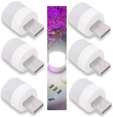 GADGET DEALS Pack of 6 CUTE LIGHT mini USB Bulb Small Mini Portable | Bedroom Bathroom Camping Reading Sleeping Led Light(Multicolor)