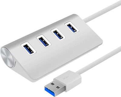 coolcold USB 3.0 4 Port Hub USB Hub 3.0 High Speed Data Transfer For PC, Laptop, Macbook Etc. USB Hub(Silver)