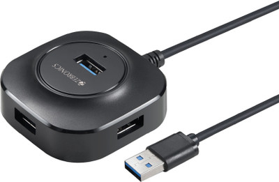 ZEBRONICS Zeb -400HB 400HB, 4 Ports, USB 3.0, Transfer Speeds Upto 5 Gbps, Compact Design, Micro USB USB Hub(Black)