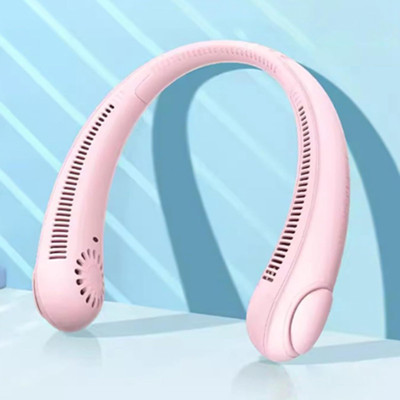VOLTegIC Portable Neck Fan Rechargeable Super 360° Cooling-Pink NF-49 Rechargeable Fan, USB Fan(Pink)
