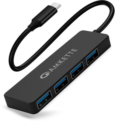 AMKETTE Type-C 4 Port True 3.0 USB Hub(Black)