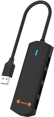 UniBoss 4 PORTS USB HUB with LED Indicator 4USB-B USB Hub(Black)