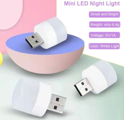 M MOD CON Plug in Mini Led Nightlight Pack of 3 Bulb for PC Car Bulb Indoor Outdoor Camping Reading Mini USB Bulb Led Light(Multicolor)