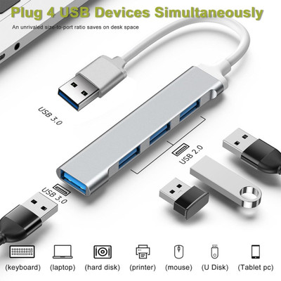 WEROX 4-Port USB to USB Port hub with Hi Speed Data Transfer, Aluminum 4-Port USB to USB Port hub with Hi Speed Data Transfer, Aluminum USB Hub(Silver)