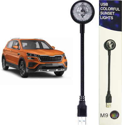 WRADER Flexible USB Disco Light with 7 Colors and 9 Functional Modes Projector Light for Kushaq Cars Other Cars SUVs Home Parties Bedroom and Hall Multicolor Led Light(Black)