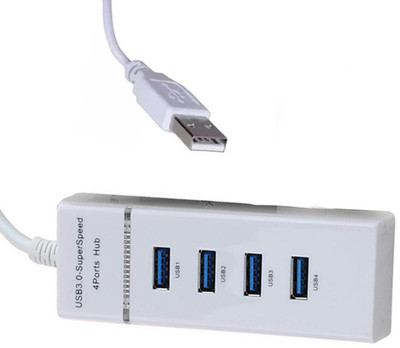 Fangtooth 303 4-Ports USB 3.0 Hub with 5 Gbps Speed USB Hub(White)