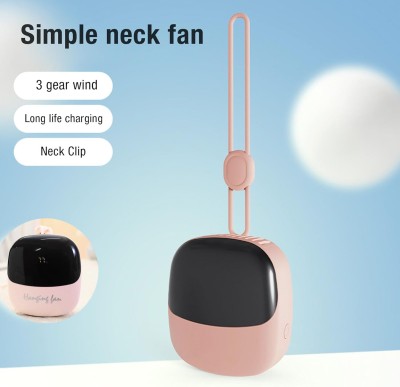 Spiaty Cute Portable Rechargeable Neck Hanging USB Fan UFAN010 USB Fan(Pink2)