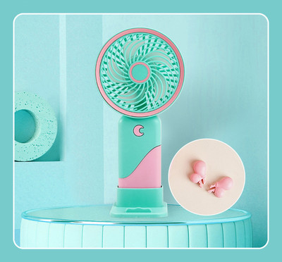 The House Of WOYR Rechargeable Mini Cute Handheld Rechargeable Fan(Light Blue)