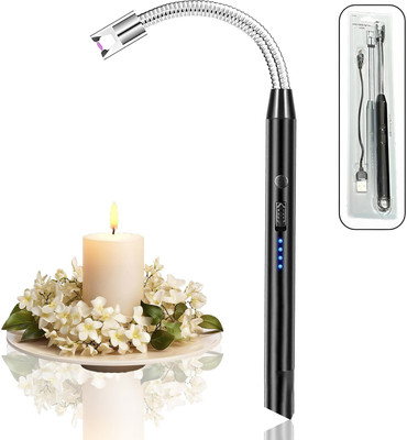 SHIGOSHREE Rechargeable Electric Lighter For Stove & Candle Lighter with USB Charging Port Steel Electronic Gas Lighter(Multicolor, Pack of 1)
