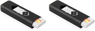 JOKIN USB Cigarette Lighter Windproof Rechargeable Flameless Lighter (Pack of 2 ) New Lighter Usb Rechargeable Windproof Polution Free,Electric Usb Cigarette Lighter(Black)