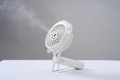 Brrf brrf Portable Misting Fan|Handheld/Desk/Foldable Fan|Rechargeable Battery |Cooling Humidifier| Operated with 3 Speed USB Desk Fan for Home, Office, Travel USB Fan(White)