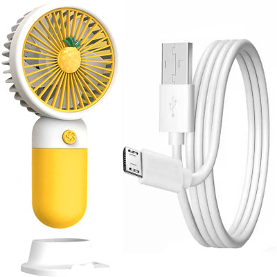 SPERO Desktop and Handheld, Brushless Motor,Multiple Charging Options table fan Portable Mini USB Fan with Phone Stand 3 Speeds,Rechargeable Lithium Battery USB Fan(Multicolor)