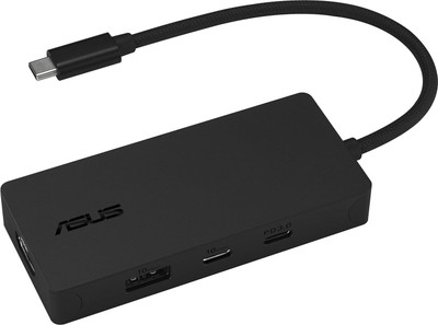 ASUS USB Hub 4-in-1 USB-C Dock, with 4K@60Hz HDMI 2.1, Type C Devices MacBook Laptop DC110 USB Hub(Black)