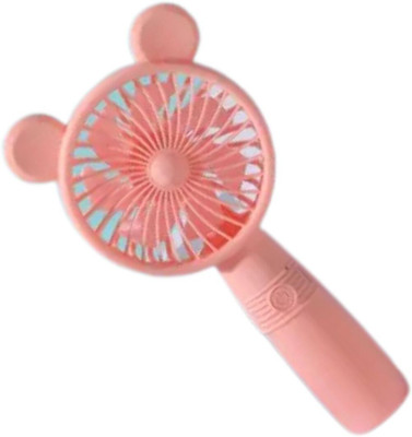 MZ M3 (PORTABLE RECHARGEABLE USB FAN) 3 Speed Mode High Speed with 1200mAh Battery M3 Mobile Stand USB Fan(Pink)