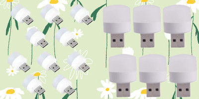 BZILO USB MINI BULB LIGHT WITH CONNECT ALL MOBILE WALL CHARGER PACK 16 FL1 PACK OF 16 USB LED Light Plug in Night Light Bulb_M1 Laptop Accessory(Multicolor)