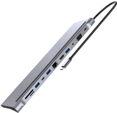 Etzin 12 in 1 3.0 USB-C Hub,USB Type C Docking Station EPL-981TC 12 in 1 3.0 USB-C Hub,USB Type C Docking Station EPL-981TC USB Hub(Grey)